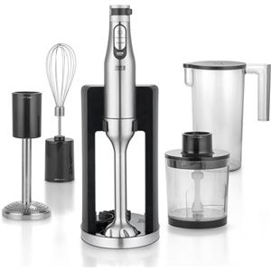 LEBENLANG Frullatore a Immersione 6IN1-1200W Acciaio Inox I Misurino da 800ML & Paraspruzzi I Regolazione Continua & Turbo I Frullatore Tritatutto Multifunzione I Mixer Cucina Hand Blender