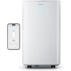 Pro Breeze OmniDry Deumidificatore Casa Muffa 12L/Giorno con WiFi, Serbatoio da 2L, Asciugatura Vestiti, sensore di umidità, Timer 24H, modalità Notturna per umidità, Muffa e condensa (20m²)