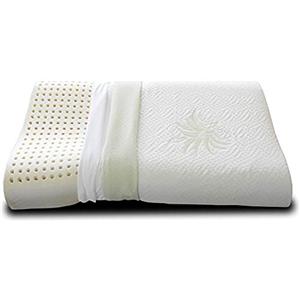 EVERGREENWEB MATERASSI & BEDS EVERGREENWEB - Cuscino 100% Memory Foam Ortocervicale 40x70cm con Fodera Aloe Vera e Cotone Naturale Doppia Onda Tessuto Sfoderabile e Lavabile Guanciali Letto Ortopedici per Tutti Materassi
