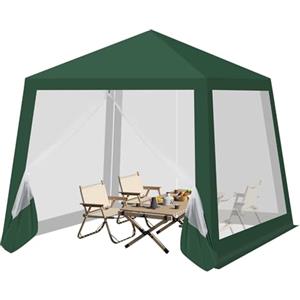 WOLTU Gazebo 3x3 Pieghevole Idrorepellente, Pergolato da Giardino, Gazebo da Esterni, con Pareti Laterali a Zanzariera, per Campeggio, Feste, Verde