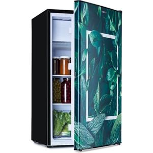 Klarstein CoolArt - Combinazione di Congelatore e Frigorifero, Frigo con 2 Livelli, Design Frontale, Termostato con 5 Livelli, 0-10 °C, Volume: 79 Litri, Motivo: Foresta