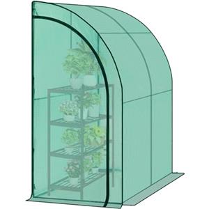 WOLTU Serra da Giardino, Serra per Orto con 2 Porte Avvolgibili, Copertura per Piante con Telo PE a Rete 140 g/m2 e Telaio Metallico, Verde, 200x100x210cm