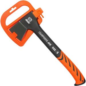 IMJ-Global - Ascia Spaccalegna Professionale Testa da 2400g Grandezza 77,5 cm, Accetta Spaccalegna con Impugnatura THERMOPLASTIC Sagomata in Fibra di Vetro in Gomma Antiscivolo, Custodia Inclusa