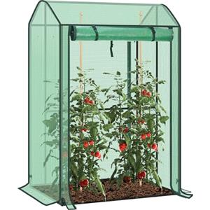WOLTU Serra da Giardino con Porte Avvolgibili, Serra da Balcone, Telo in Rete PE 140 g/m², per Piante Idrorepellente a Fori Rotondi per Piantare Pomodori Rampicanti e Altro, Verde