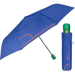 PERLETTI Ombrello Mini Pieghevole Donna - Ombrellino Leggero Compatto Portatile da Borsa Viaggio - Apertura e Chiusura Automatica - Antivento Resistente con Fibra di Vetro - Perletti (Blu Elettrico)