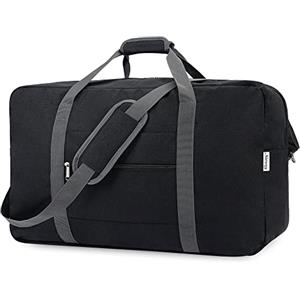 Narwey Bagaglio a Mano Easyjet 45x36x20 Borsone da Viaggio Grande Borsa da Cabina Pieghevole Borsa da Viaggio Borsa Sportiva per Weekend 30L(Nero)