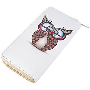 DonDon Portafoglio donna gufo intellettuale beige marrone