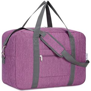 Narwey Bagaglio a Mano Easyjet 45x36x20 Borsone da Viaggio Grande Borsa da Cabina Pieghevole Borsa da Viaggio Borsa Sportiva per Weekend 30L (Viola Profondo)