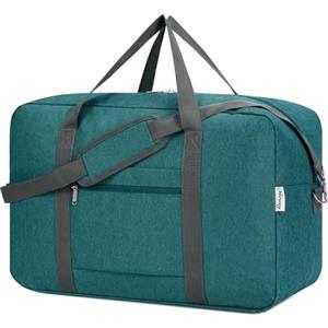 Narwey Bagaglio a Mano Easyjet 45x36x20 Borsone da Viaggio Grande Borsa da Cabina Pieghevole Borsa da Viaggio Borsa Sportiva per Weekend 30L(Blu verde)