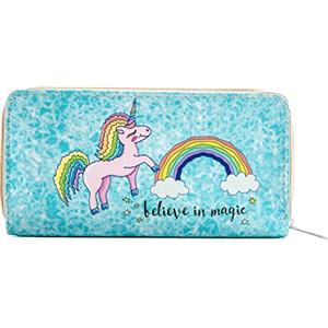 DonDon Portafoglio Portamonete Portafogli Borsa donna con motivo unicorno Believe in Magic