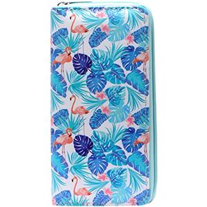 DonDon Portafoglio borsellino da donna ragazza con cerniera Fenicottero-mondo