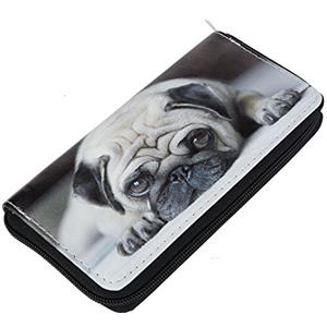 DonDon Portafoglio donna cane tenero nero beige