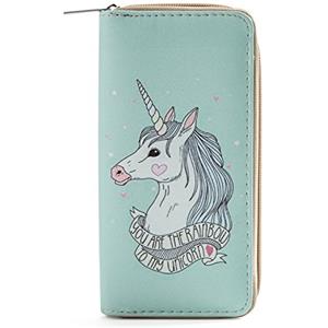 DonDon Portafoglio Portamonete Portafogli Borsa donna con motivo unicorno You are the Rainbow