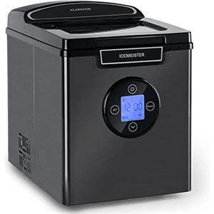 Klarstein Macchina Ghiaccio 1.8L, Macchina del Ghiaccio Professionale, Fabbricatore Ghiaccio Secco Alimentare 12kg, Cubetti di Grandi Piccole Dimensioni, Macchina Ghiaccio Casa Autopulente Cocktail
