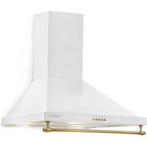 Klarstein Mb - Cappa Aspirante, Cappa Cucina a Parete, Aspirazione e Circolazione d'aria, Cappa con 3 Livelli, 610 m³/h, Filtro in Alluminio, Bianco, 60 cm