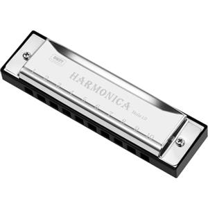 OFFCUP Armonica a Bocca a 10 Fori, Armonica Tremolo Professionale Chiave di C, per Blues Folk Pop Jazz per Bambini Studente Principianti (Argento)