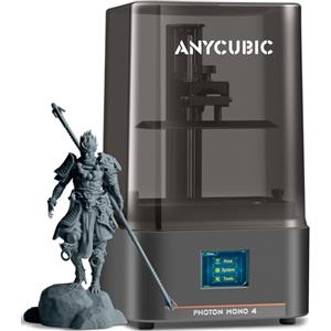 ANYCUBIC Photon Mono 4 Stampante 3D Resina, 7" 10K Mono LCD con Schermo con Matrice e Piattaforma di Stampa LighTurbo Aggiornata, Velocità di Stampa 70 mm/h, Dimensioni di Stampa 6,04"x3,42"x6,49"