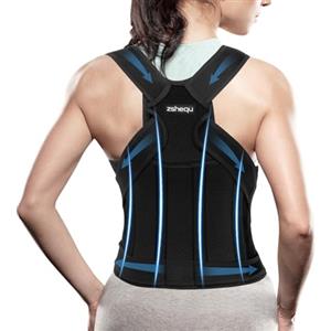 zshequ Fascia Correttore Posturale Spalle Schiena: Fascia Lombare Busto Supporto Uomo Donna - Schiena Dritta Cintura Tutore Raddrizza Spalle Lavoro - Elastica Dritte Postura Cervicale Ortopedico Fasce M