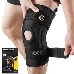 CAMBIVO Ginocchiera Ortopedica, Tutore Ginocchio Regolabile, Ginocchiera per Artrosi Ginocchio, Fascia Ginocchio Sportiva con Stabilizzatori Laterali per Menisco Lesionato, Pallavolo, Sport, Palestra