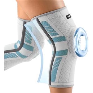 CAMBIVO 2 Pezzi Tutore Ginocchio con Stabilizzatori Laterali In PMMA e Gel Pad Rotulea, Ginocchiera Ortopedica Compressione Elastica per Legamenti, Menisco, Sportivo, Palestra, Pallavolo