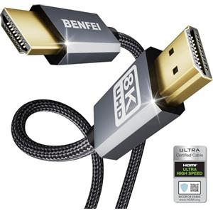BENFEI 8K Cavo HDMI 2.1 48Gbps 1.8M, Certificato Velocità Ultra Elevata HDMI® Cavi 8K@60Hz 4K@240Hz/165Hz/144Hz/120Hz HDR10+ ARC eARC HDCP2.3 Dolby Vision VRR compatibile con TV/PS5/PS4/ Xbox-Serie X