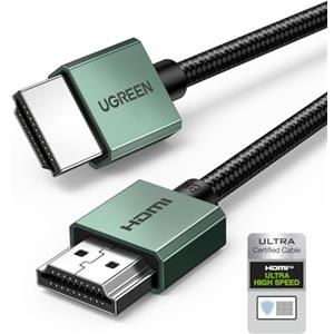 UGREEN Cavo HDMI 2.1 Certificato 8K 10K 60Hz 4K 120Hz Dynamic HDR HDCP eARC Dolby Atmos Alta velocità 48Gbps Alluminio Compatibile con Monitor HDTV PS5 PS4 Xbox PC Proiettore, 2M