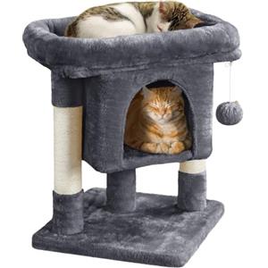 Yaheetech Tiragraffi Albero per Gatti con Posatoio Grande Graffiatoio per Gatti 40,5 x 40,5 x 59 cm Grigio Scuro