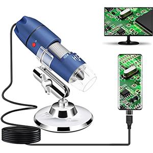 Jiusion 2K HD 2560x1440P Microscopio Digitale USB Per Cellulare E Tablet Android Windows Mac Linux, Fotocamera Portatile Con Ingrandimento Da 40X a 1000X Mini Endoscopio