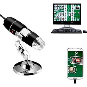 Jiusion 40 a 1000 x ingrandimento USB microscopio digitale endoscopio, 8 LED USB 2.0, mini videocamera con adattatore OTG e metallo supporto, compatibile con Mac e Windows 7 8 10 11 Android Linux