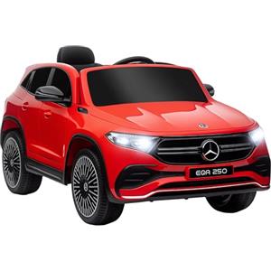 HOMCOM Macchina Elettrica per Bambini 3-8 Anni con Licenza Mercedes Benz EQA 12V, 3-8 km/h Auto Elettrica per Bambini con 2 Motori, Sospensioni, Telecomando, Porta USB, MP3 Musica Fari Clacson, Rossa