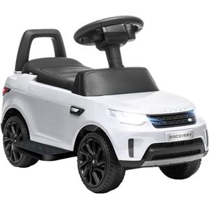 AIYAPLAY 2 in 1 Licenza Land Rover Auto Elettrica per Bambini 6V, Macchina Cavalcabile per Bambini con Musica, Usb e MP3, Velocità 3km/h, Età 18 Mesi-5 Anni, Bianco
