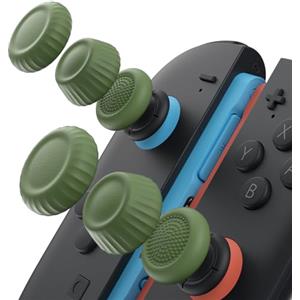 JSAUX Thumb Grips per Nintendo Switch 2, cappucci per levette antiscivolo aggiornati, design ergonomico, presa migliorata, comodi e resistenti, copri joystick, verdi, 3 paia 6 pezzi