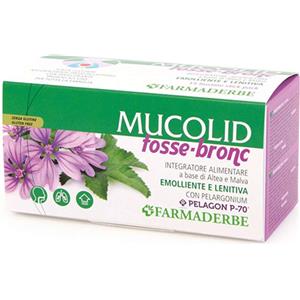 Farmaderbe Mucolid Tosse Bronc - Integratore Alimentare con Malva, Altea, Acido Jaluronico e Bromelina - 15 Bustine da 10 ml
