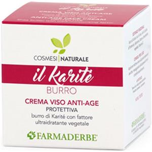 Farmaderbe Crema Viso Anti-Age con Burro Karité - 50ml, Idratante e Protettiva