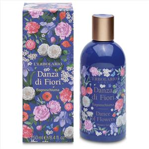 L'Erbolario Danza Fiori Bagnoschiuma 250 ml - Detergente tonificante e rinfrescante con note fiorite e cipriate
