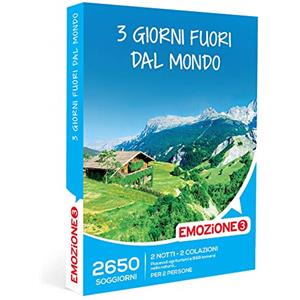 Emozione3 - Cofanetto regalo 3 giorni fuori dal mondo - Idea regalo per la coppia - Due notti con colazione in Italia per 2 persone