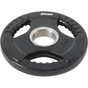 FFitness Disco Peso in Ghisa Gommato Dischi Palestra Bilanciere Olimpico Foro 50mm Piastra Tri-Grip da 2.5 a 20 kg (2.5, 1 disco)