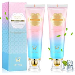 AOOSU Dentifricio Sbiancante, 2pezzi 100g Sbiancante Naturale Dentifricio, Contiene Niacinamide, Rinfresca l'Alito, Formula Delicata, Rimozione Delle Macchie Naturale