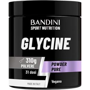 Bandini® GLICINA Polvere, Glycine Pura e Cristallina, Aiuto per il sonno, L-Glycin Confezione da 310 g, Sintesi del Collagene per la Pelle e le Articolazioni, Senza Additivi, Con Misurino Dosatore
