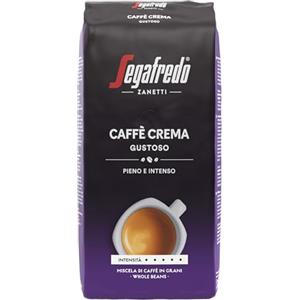 Segafredo Zanetti Caffè Crema Gustoso - Fagiolo intero (Confezione da 1 kg) - Adatto per Caffè Crema - Chicchi di caffè arrostiti lunghi e scuri, gusto pieno e intenso