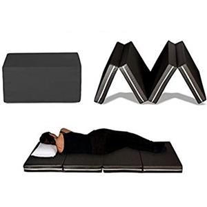 EVERGREENWEB MATERASSI & BEDS EVERGREENWEB - Materasso Singolo 80x190 h 10 cm Waterfoam MULTIUSO trasformabile in Confortevole Pouf Letto Futon Salvaspazio Pieghevole 4 pezzi SFODERABILE Lavabile adatto per MASSAGGI Shiatsu, NERO