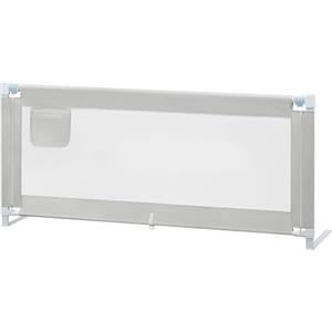 WOLTU Sponda Letto Bambini Anticaduta 180 cm, Barra di Sicurezza con Doppio Blocco, Altezza Regolabile 69-87 cm, per Materasso, Grigio Chiaro