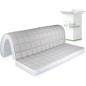 EVERGREENWEB MATERASSI & BEDS EVERGREENWEB - Materasso Memory Matrimoniale 140x190 H 10 cm Pieghevole su Seduta per Divano Letto, Prontoletto,Ortopedico, Rivestimento Anallergico con Laccetti di Fissaggio, Bed Sofa Memory
