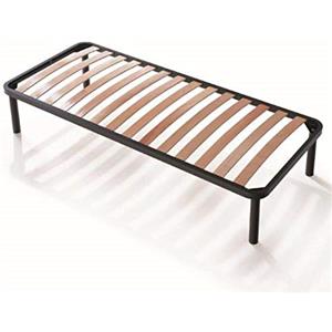 EVERGREENWEB MATERASSI & BEDS EVERGREENWEB Rete Letto Singolo 85x200 a Doghe in Legno Ortopedica con 4 Piedi Smontabili, Struttura portante in Ferro Rinforzata, Base da Incasso per Tutti Tipi di Letti e Materassi - Modello Apple