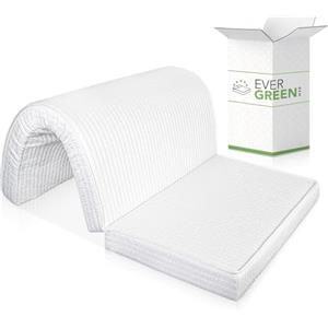 EVERGREENWEB MATERASSI & BEDS EVERGREENWEB - Materasso Una Piazza e Mezzo 120x190 Alto 10 cm per Divano Letto Prontoletto, Pieghevole in Poliuretano, Rivestimento Bianco Anallergico, Ortopedico, Laccetti di Fissaggio MOD Bed Sofa