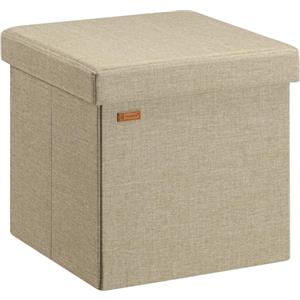 Casaria® Sgabello Contenitore 38x38x38cm Pouf Portaoggetti Sedile Imbottito Sgabello Salvaspazio Pieghevole Camera Soggiorno
