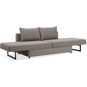 EVERGREENWEB MATERASSI & BEDS EVERGREENWEB - Divano letto chaise longue 3 posti trasformabile in comodo Letto Matrimoniale | Divano letto Angolare con Penisola | Design Moderno lunghezza 230 cm | Colore Tortora | Angélique