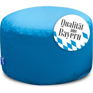 Bruni - Pouf rotondo, per interni ed esterni, ideale come poggiapiedi, per yoga o meditazione, taglia L, colore blu