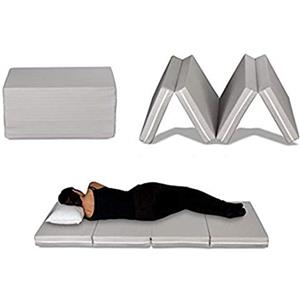 EVERGREENWEB MATERASSI & BEDS EVERGREENWEB - Materasso Singolo 80x190 h 10 cm Waterfoam MULTIUSO trasformabile in Confortevole Pouf Letto Futon Salvaspazio Pieghevole 4 pezzi SFODERABILE Lavabile adatto per MASSAGGI Shiatsu GRIGIO