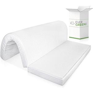EVERGREENWEB MATERASSI & BEDS EVERGREENWEB - Materasso Matrimoniale 140x190 H 10 cm Pieghevole su Seduta per Divano Letto, Prontoletto, Lastra in Poliuretano Ortopedico, Rivestimento con Laccetti di Fissaggio, Mod. Bed Sofa